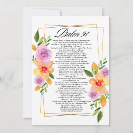Psalm 91 Floral Geometrisch Lijst Feestdagenkaart