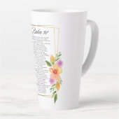 Psalm 91 Floral Geometrisch Lijst Latte Mok (Rechterhoek)