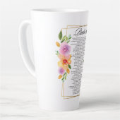 Psalm 91 Floral Geometrisch Lijst Latte Mok (Linkerhoek)