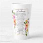 Psalm 91 Floral Geometrisch Lijst Latte Mok (Voorkant)