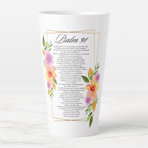 Psalm 91 Floral Geometrisch Lijst Latte Mok