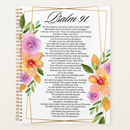 Psalm 91 Floral Geometrisch Lijst Planner (Voorkant)