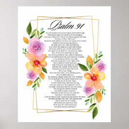 Psalm 91 Floral Geometrisch Lijst Poster
