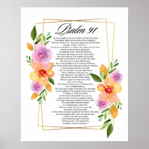 Psalm 91 Floral Geometrisch Lijst Poster