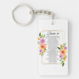 Psalm 91 Floral Geometrisch Lijst Sleutelhanger