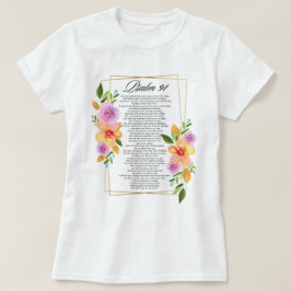 Psalm 91 Floral Geometrisch Lijst T-shirt
