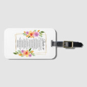 Psalm 91 Geometrisch Lijst Bloemen Bagagelabel (Voorkant (horizontaal))