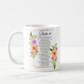 Psalm 91 Geometrisch Lijst Bloemen Koffiemok (Links)