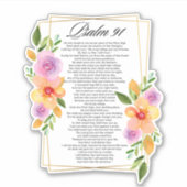 Psalm 91 Geometrisch Lijst Bloemen Sticker (Voorkant)