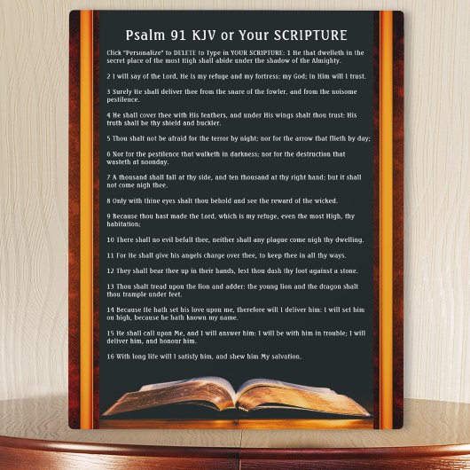 Psalm 91 gifts or Your Favorite Scripture Plaque, Fotoplaat