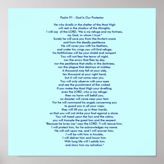 Psalm 91 - God is onze beschermer Poster (Voorkant)