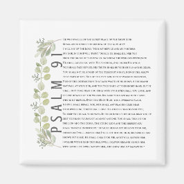 Psalm 91 Greenery Bible Modern Soft Waterverf Magneet