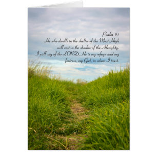 Psalm 91, groen gras en een pad