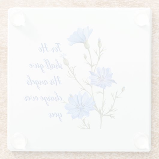 Psalm 91  He Shall Give His Angels Inspirational Glazen Onderzetter (Achterkant)