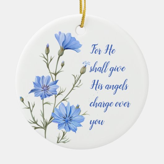 Psalm 91  He Shall Give His Angels Inspirational Keramisch Ornament (Voorkant)