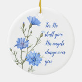 Psalm 91  He Shall Give His Angels Inspirational Keramisch Ornament (Achterkant)