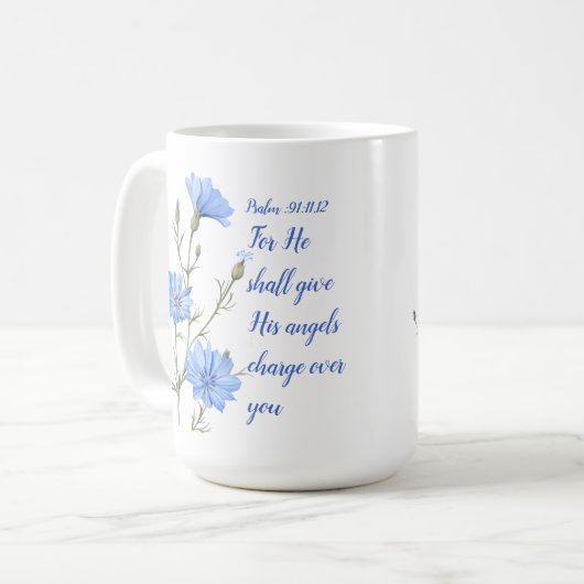 Psalm 91 He Shall Give His Angels Inspirational Koffiemok (Voorkant links)