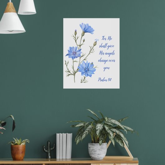 Psalm 91 He Shall Give His Angels Inspirational  Poster (Woonkamer 1)