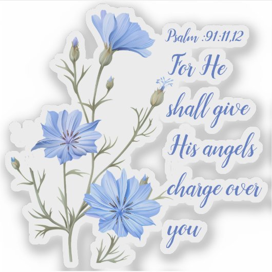 Psalm 91  He Shall Give His Angels Inspirational Sticker (Voorkant)