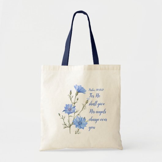 Psalm 91  He Shall Give His Angels Inspirational Tote Bag (Voorkant)