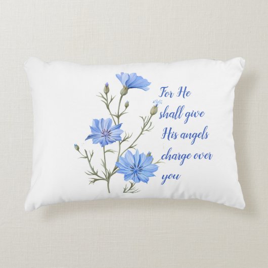 Psalm 91: Hij zal zijn engelen Inspirerend geven Accent Kussen (Voorkant)