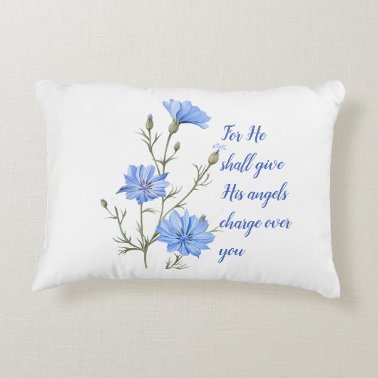 Psalm 91: Hij zal zijn engelen Inspirerend geven Accent Kussen (Achterkant)