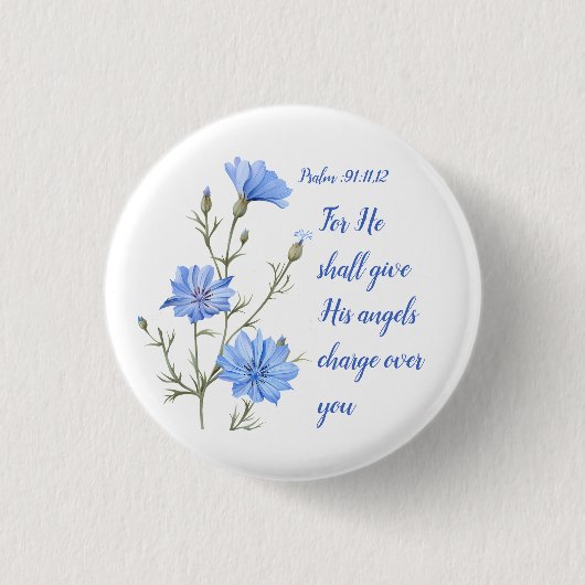 Psalm 91  Hij zal Zijn engelen inspirerend Ronde Button 3,2 Cm (Voorkant)