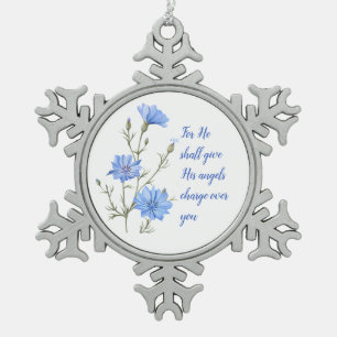 Psalm 91 Hij Zal Zijn Engelen Inspirerend Tin Sneeuwvlok Ornament