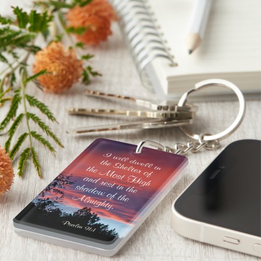 Psalm 91 Ik zal in het verborgene wonen, gewoonte Sleutelhanger (Voorkant Rechts)