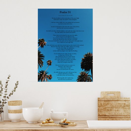 Psalm 91 King James Version Add Name Christelijk Poster (Keuken)