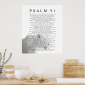 Psalm 91 Leeuw Christelijk Bijbelvers Kunst Poster (Keuken)