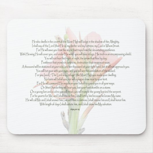 Psalm 91 Lily Bloem Mijn God is wie ik vertrouw Muismat (Voorkant)