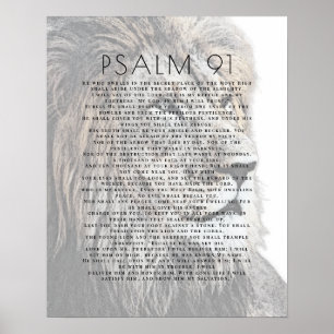 Psalm 91 Lion Head Christelijk Poster