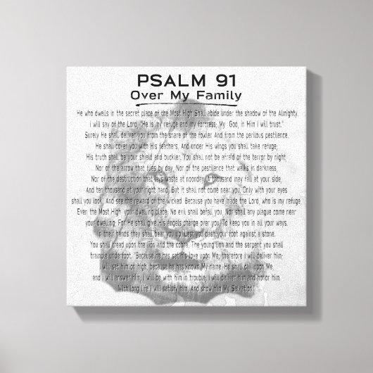 Psalm 91 Lion Rustic Artwork Family Home Decor Canvas Afdruk (Voorkant)