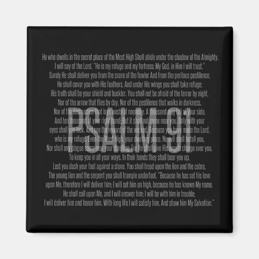 Psalm 91 Magnet van de Manuscript voor Huis of Kan (Voorkant)