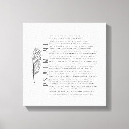 Psalm 91 Modern Zwart Wit Veer Bijbelvers Canvas Afdruk