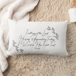 Psalm 91 Moderne botanische bladeren Christelijk Kussen