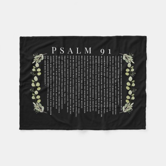 Psalm 91 Mooie elyptusbladeren Fleece Deken (Voorkant (Horizontaal))