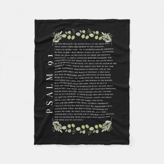 Psalm 91 Mooie Eucalyptusbladeren Fleece Deken (Voorkant)