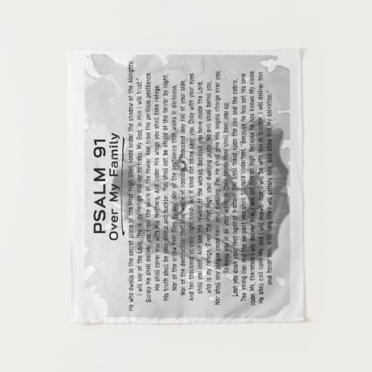 Psalm 91 - Muur met zwarte en witte luis Wandkleed (Voorkant)