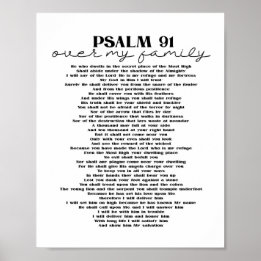 Psalm 91 Muurdecoratie voor uw familie Posterprint Poster