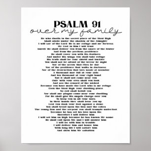 Psalm 91 Muurdecoratie voor uw familie Posterprint Poster