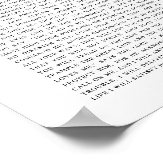 Psalm 91 NKJV Bijbelvers Poster (Hoek)