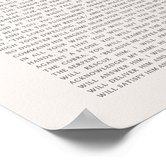 Psalm 91 NKJV Bijbelvers Poster (Hoek)