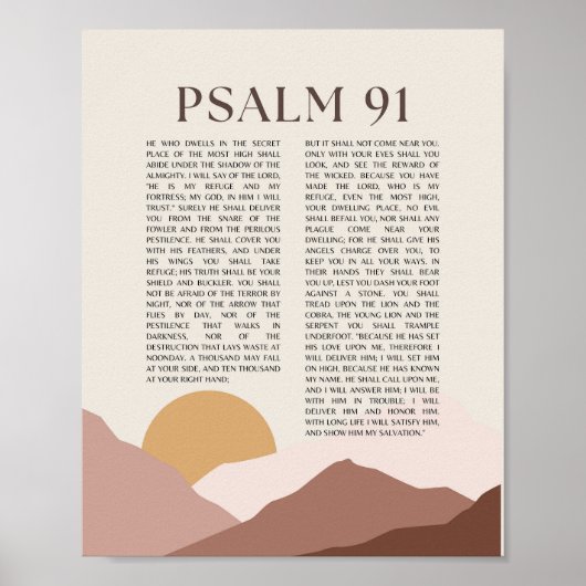 Psalm 91 NKJV Bijbelvers Poster (Voorkant)