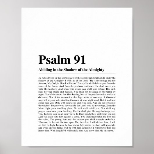 Psalm 91 NKJV Bijbelvers Poster (Voorkant)