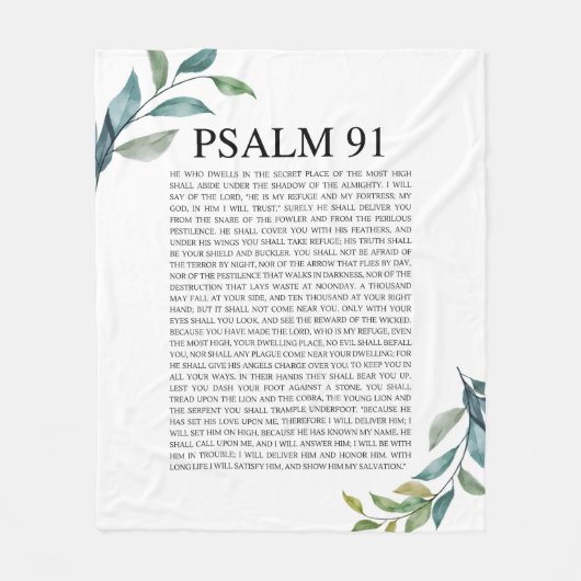 Psalm 91 NKJV Fleece Deken (Voorkant)