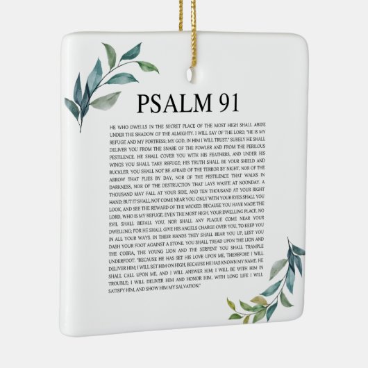 Psalm 91 NKJV Keramisch Ornament (Rechts)
