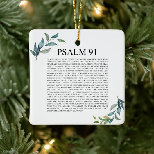 Psalm 91 NKJV Keramisch Ornament (Boom)