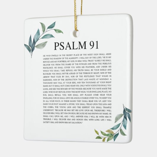 Psalm 91 NKJV Keramisch Ornament (Links)